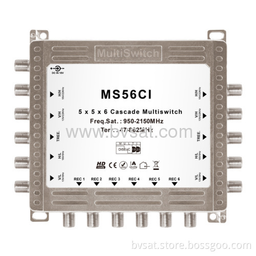 Digital Hd Tv Compatible 6 Subscribers Zinc Die Casting Cascadable Multiswitch